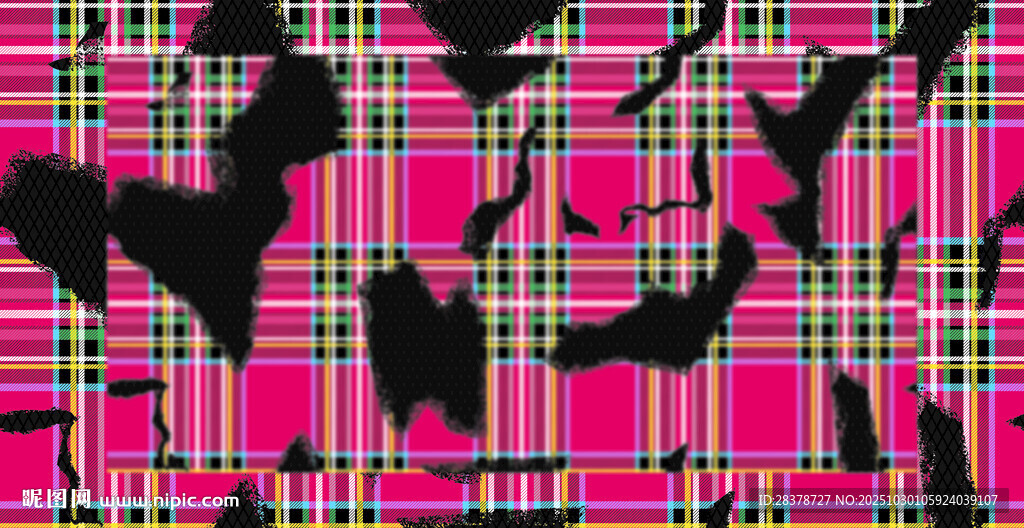 粉色格紋抽象圖案設(shè)計