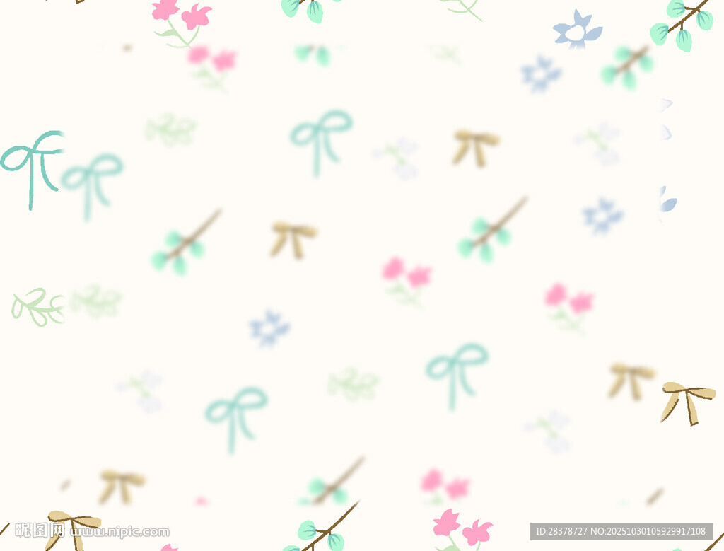 清新花卉蝴蝶結圖案背景