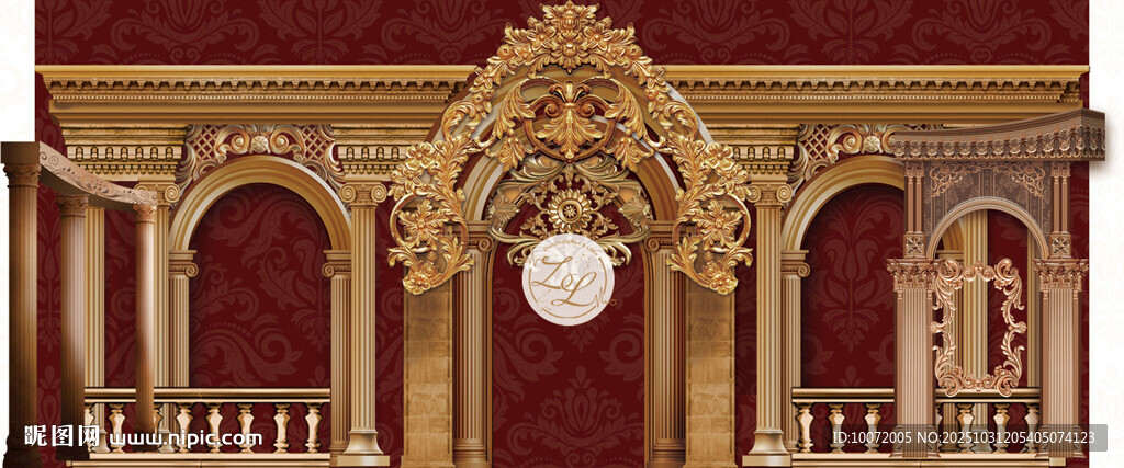 紅金色婚禮 羅馬柱 歐式婚禮