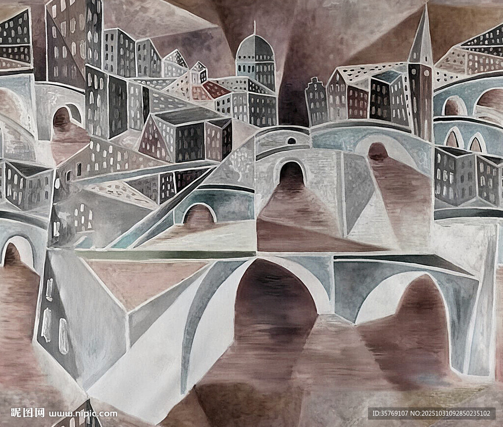 抽象建筑藝術(shù)畫作