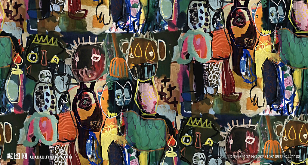 復(fù)古風(fēng)格人物圖案印花