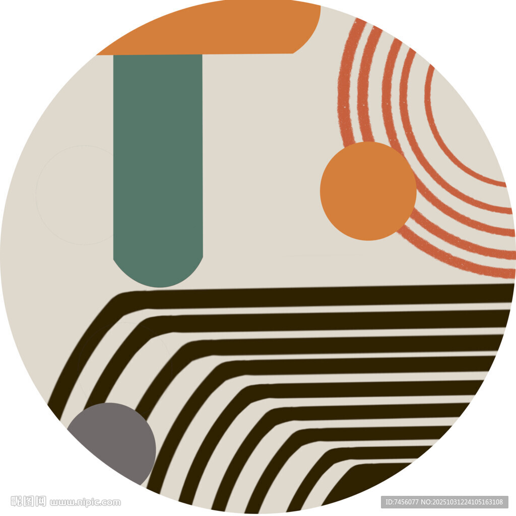 抽象幾何圓形圖案設(shè)計(jì)