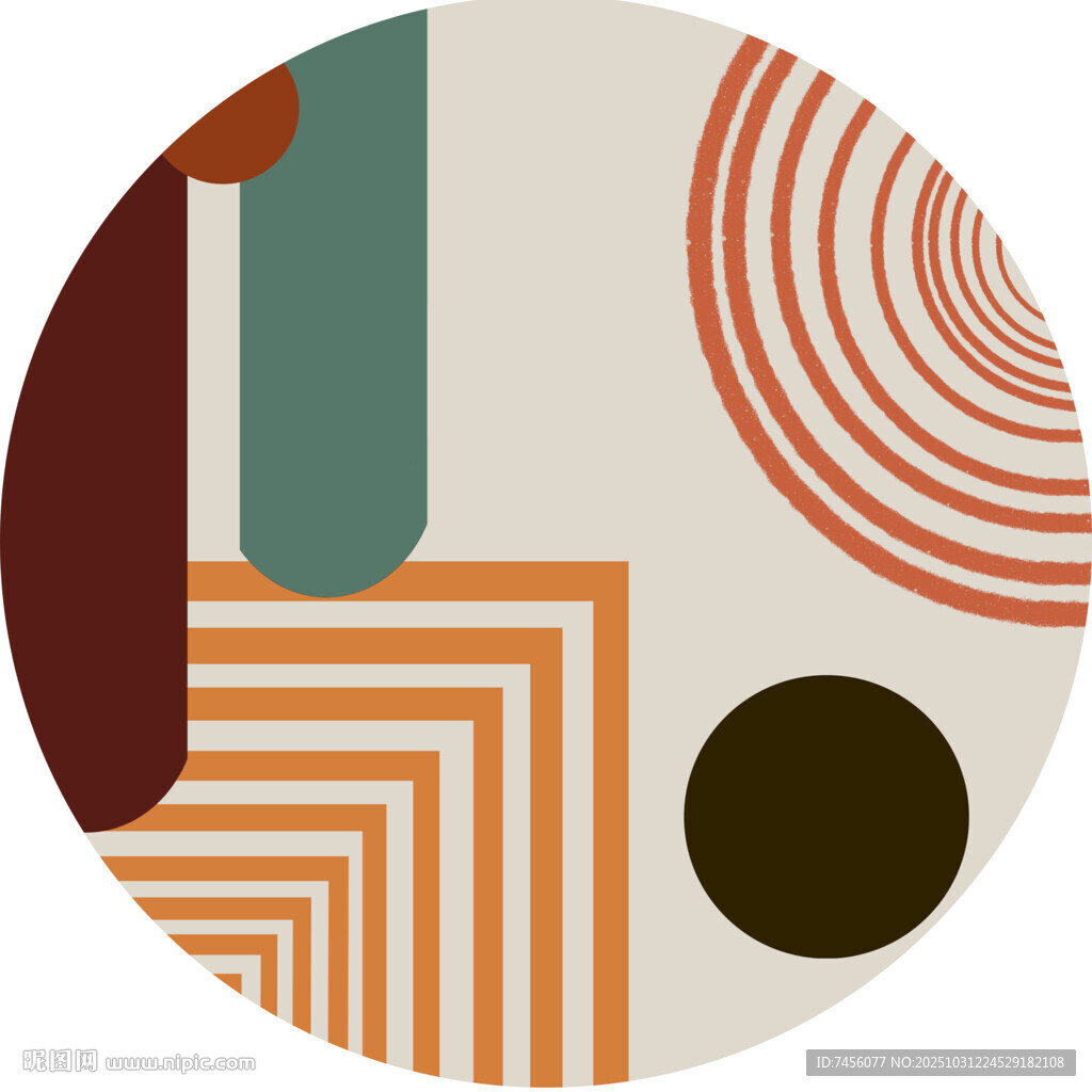 幾何抽象圓形圖案設(shè)計(jì)