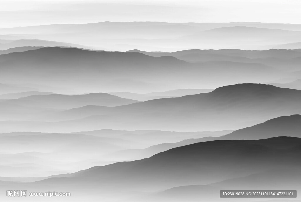 水墨風(fēng)格連綿山脈