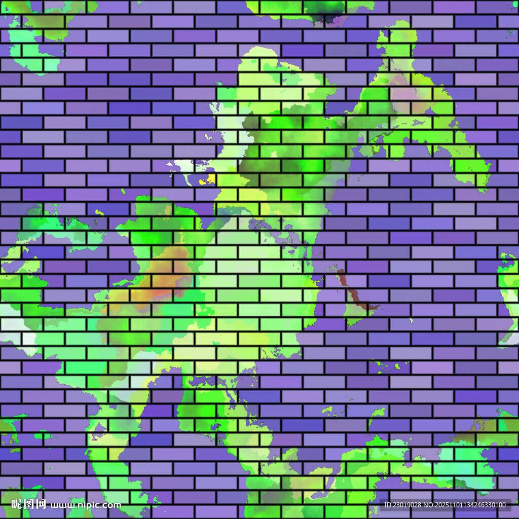 彩色馬賽克磚墻圖案