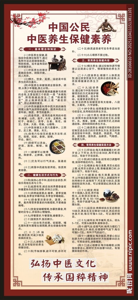 中國(guó)公民中醫(yī)養(yǎng)生保健素養(yǎng)展架