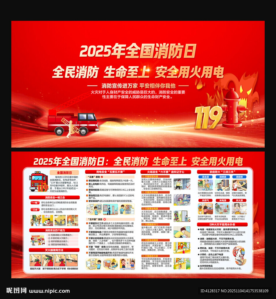 119消防宣傳展板
