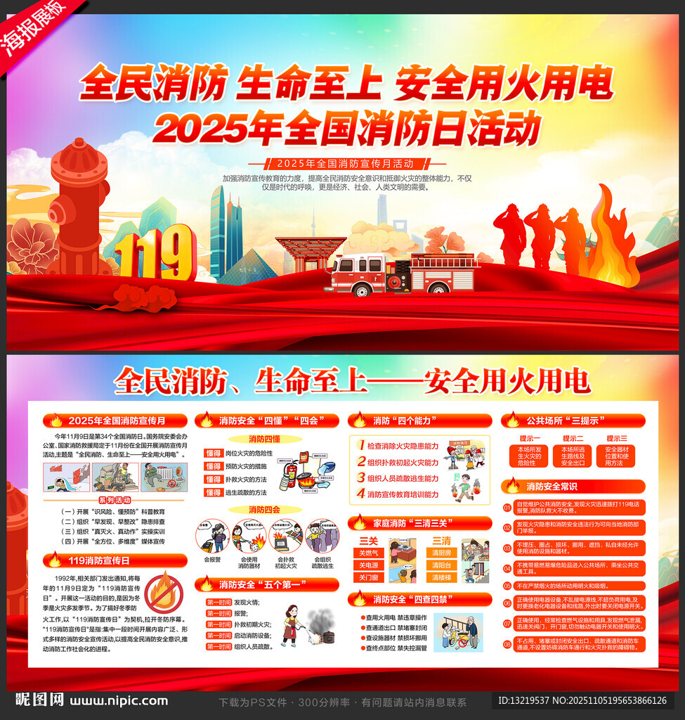 2025全國(guó)消防日展板