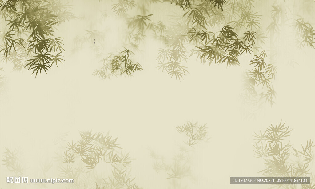 水墨竹子新中式竹影背景墻 