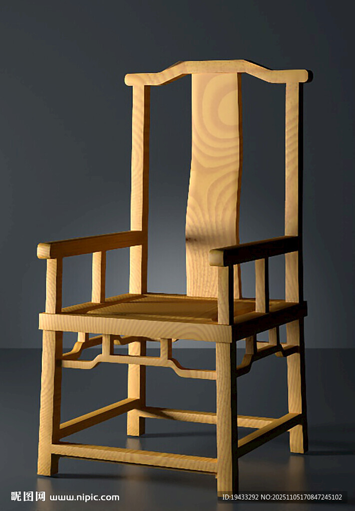 C4D 復(fù)古風(fēng)格黃花梨木紋椅子