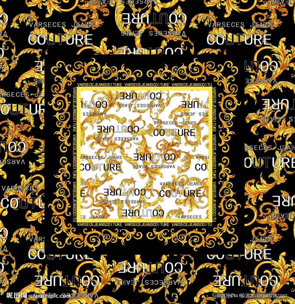 奢華金色花紋裝飾圖案