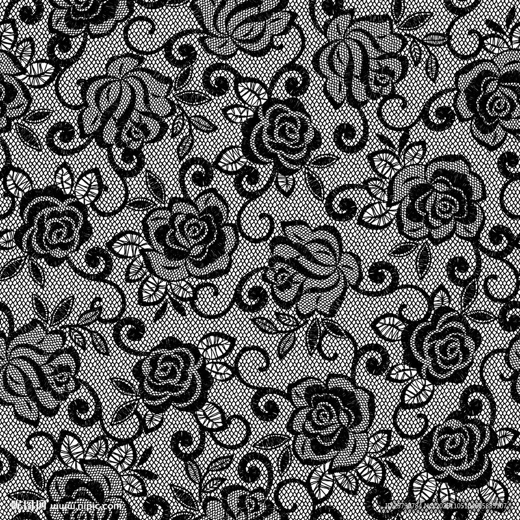 黑白花卉圖案紋理背景