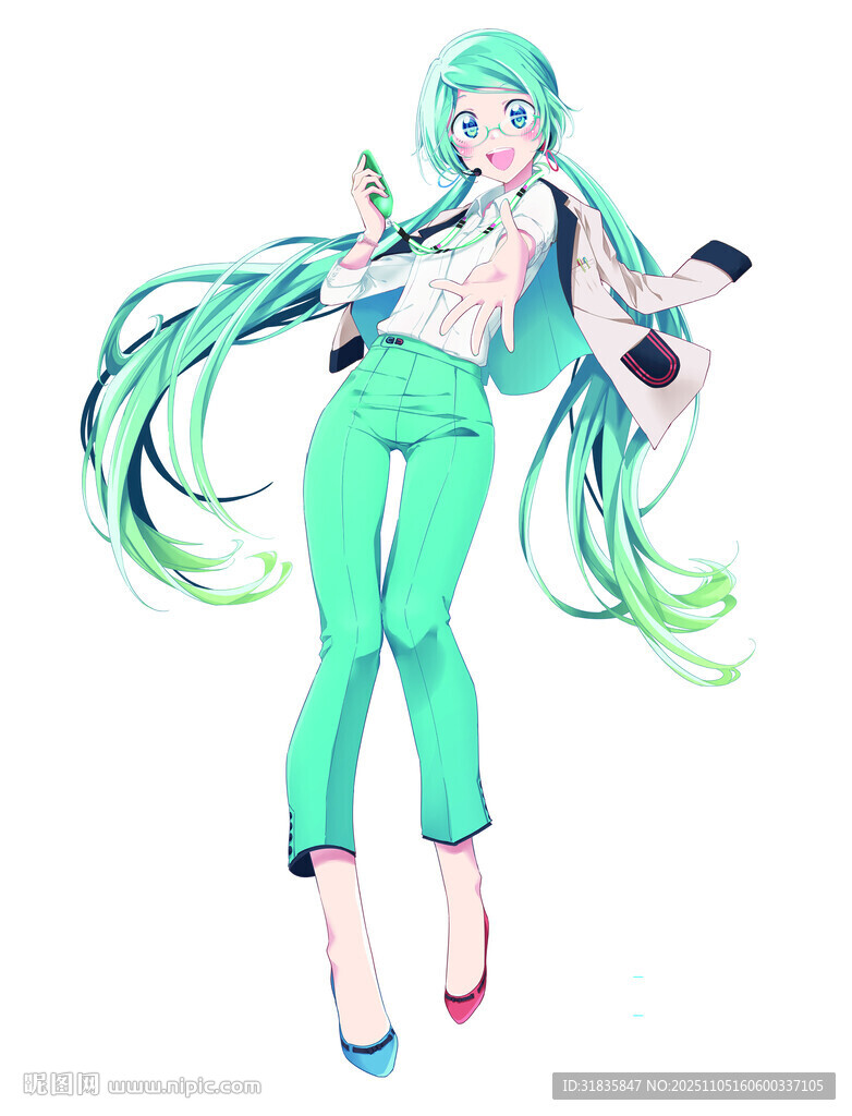 綠發(fā)動(dòng)漫少女時(shí)尚造型