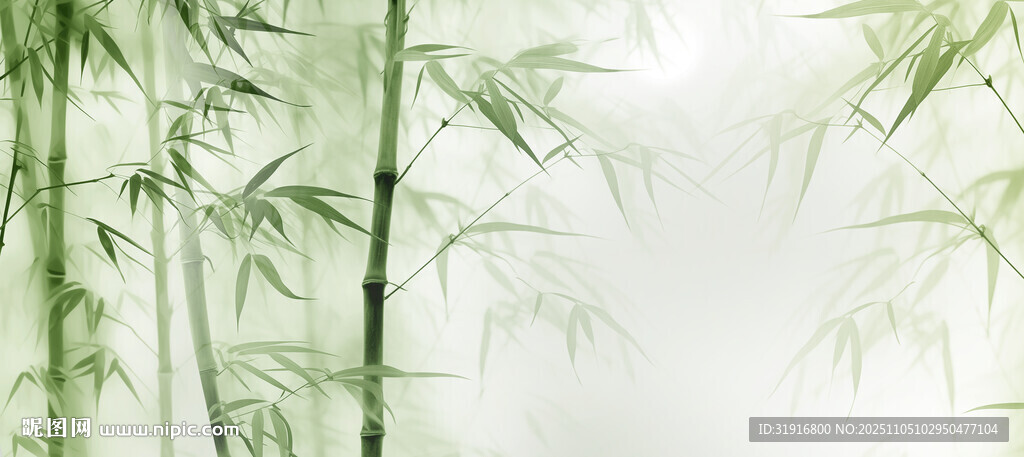 水墨竹林背景墻 