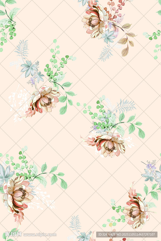 復(fù)古花卉圖案壁紙