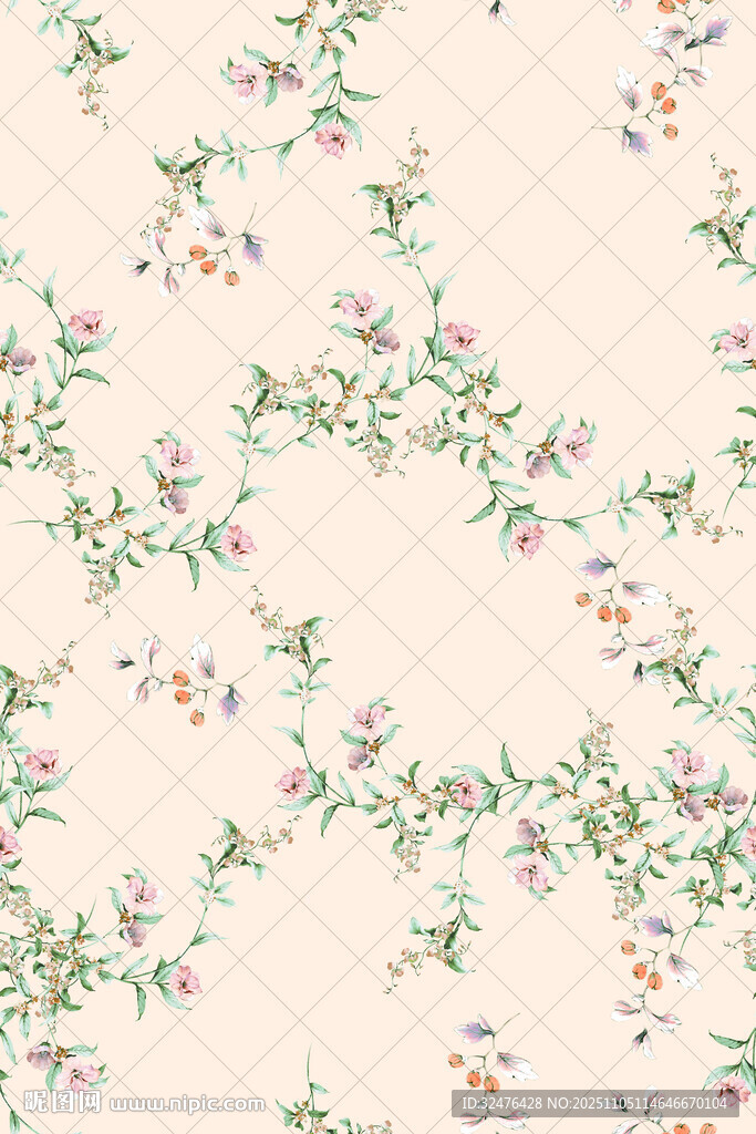 花卉圖案背景 清新雅致