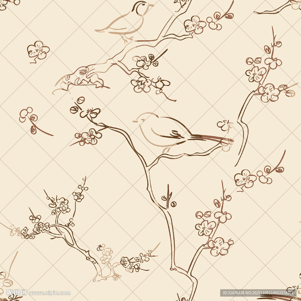 中式花鳥紋圖案設(shè)計(jì)素材