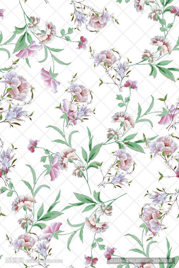 花卉圖案的清新水彩背景