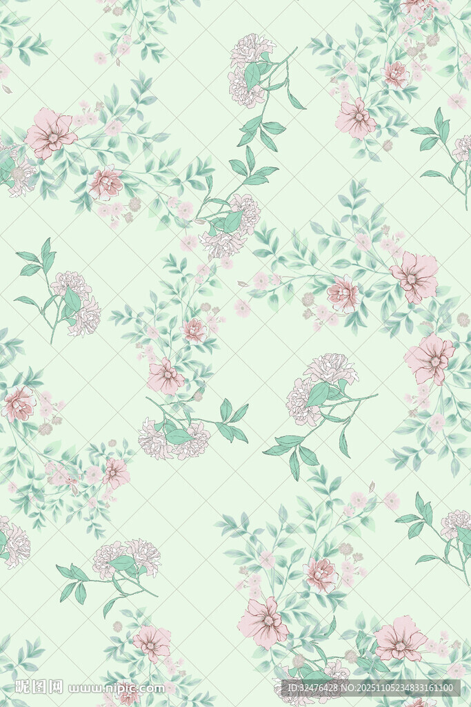 清新淡雅花卉圖案背景