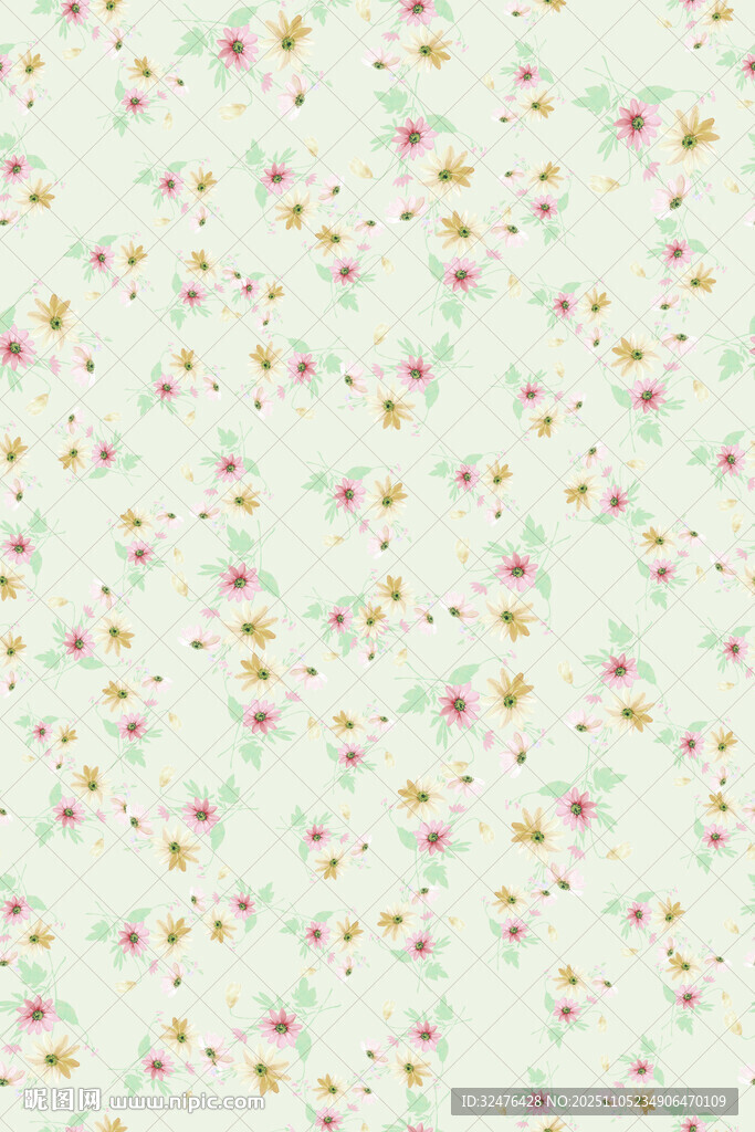 清新碎花圖案背景紋理