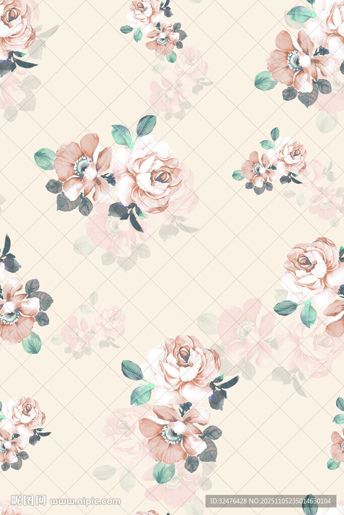 淡雅花卉圖案背景圖