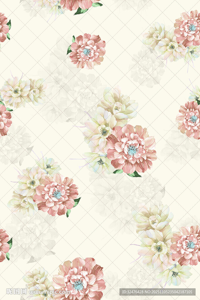 花卉水彩圖案背景紋理