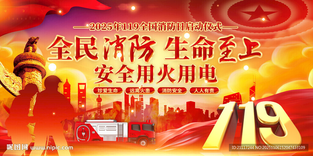 119消防月展板
