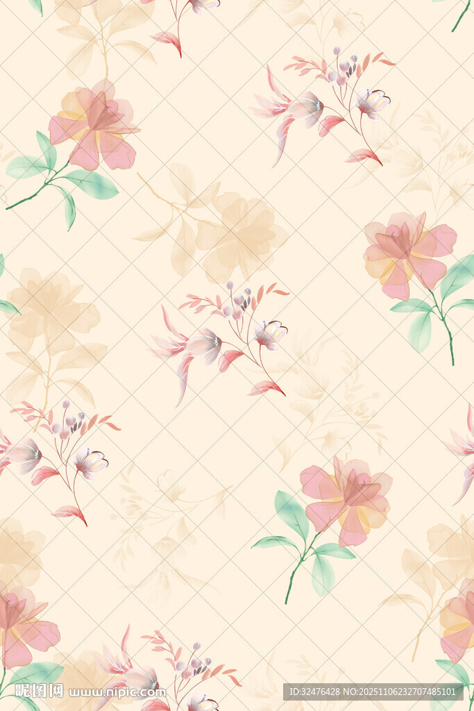 淡雅花卉圖案背景