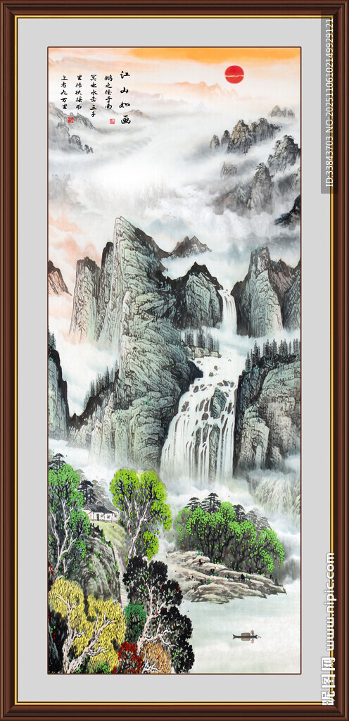 豎幅玄關山水畫