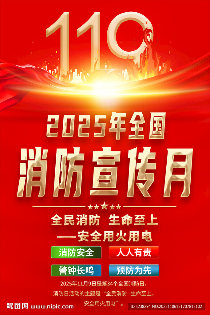 2025年全國消防日海報