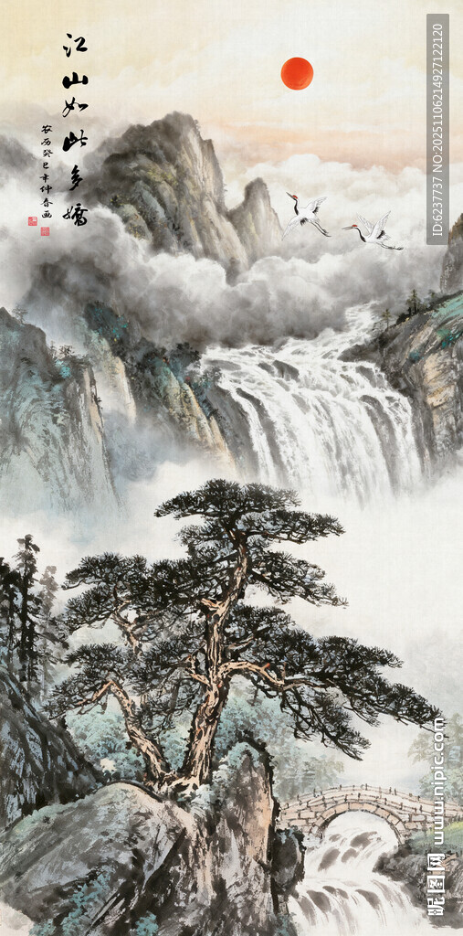 玄關(guān)山水裝飾畫