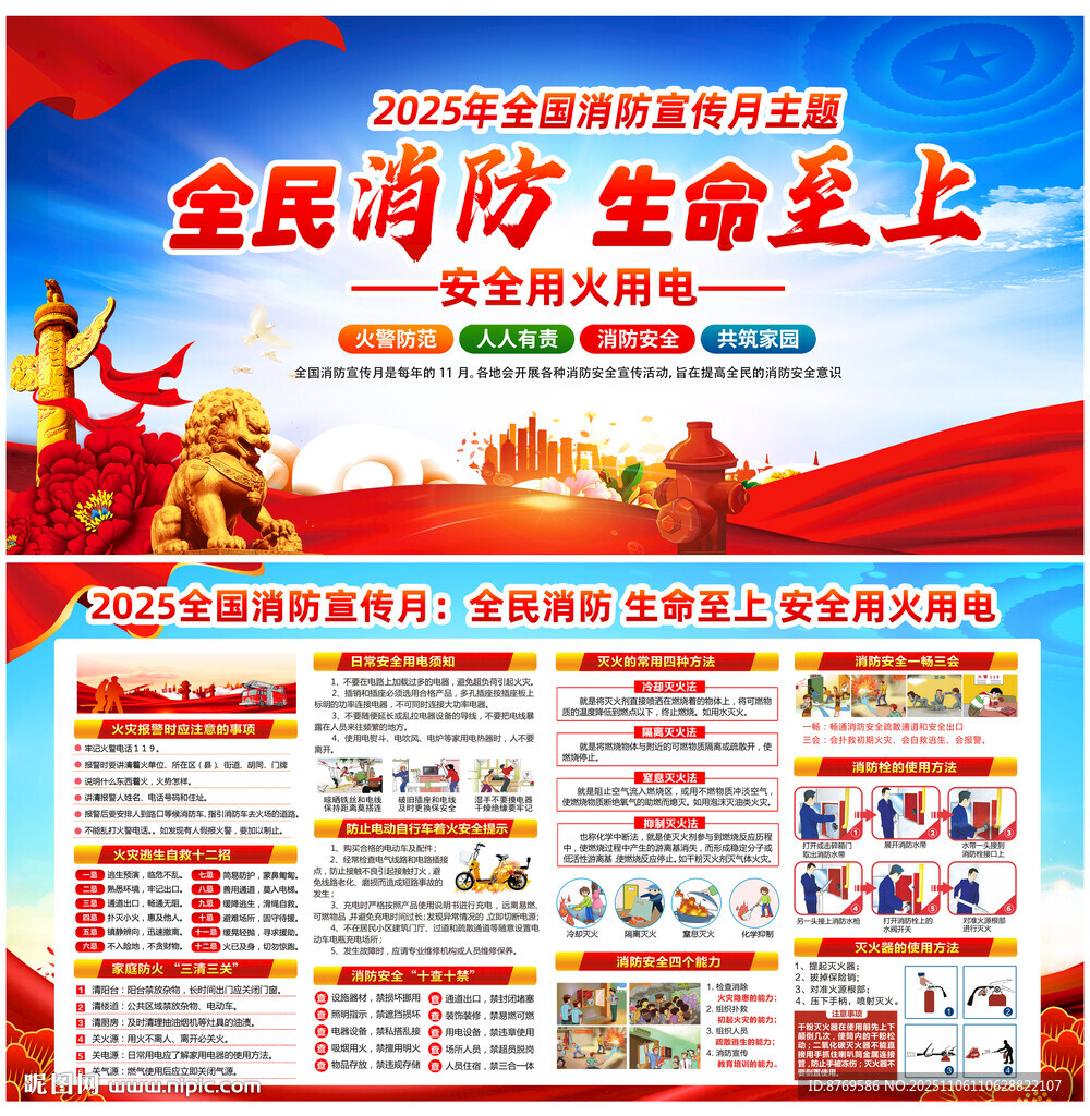 2025年消防日展板