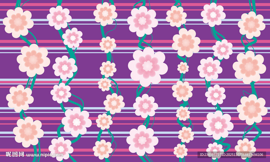 紫底花朵裝飾背景