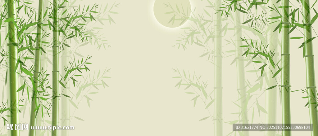 新中式水墨竹子竹林背景墻