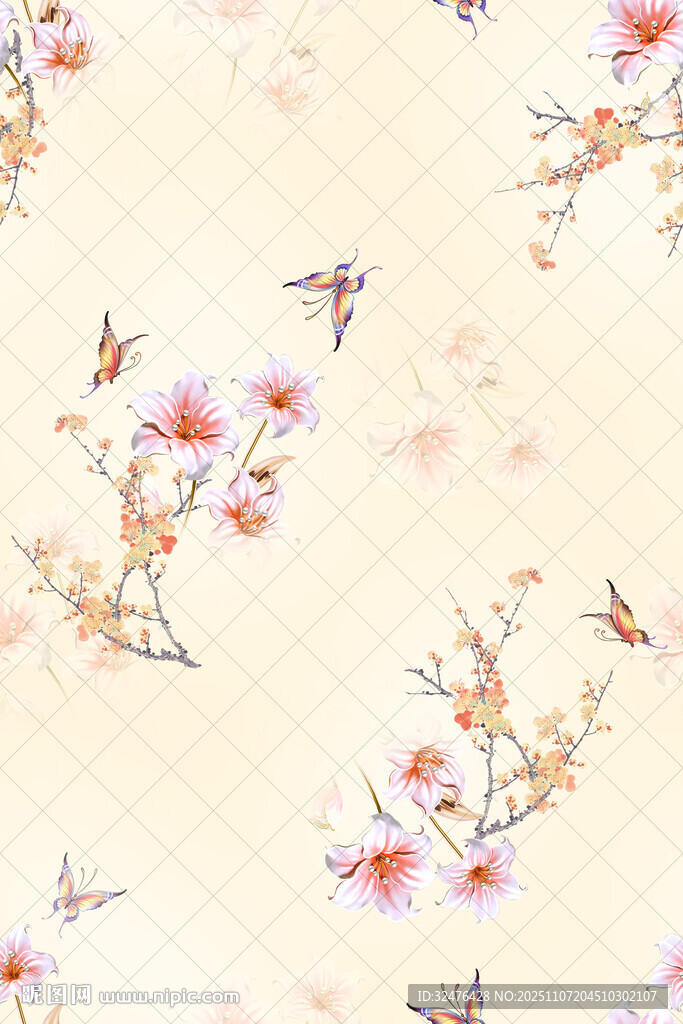 中式花鳥圖案 雅致唯美