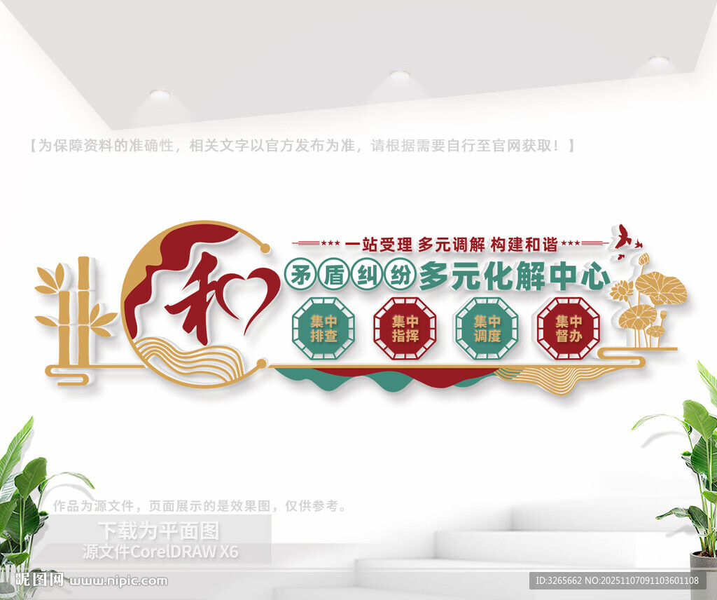 矛盾糾紛多元化解中心文化墻