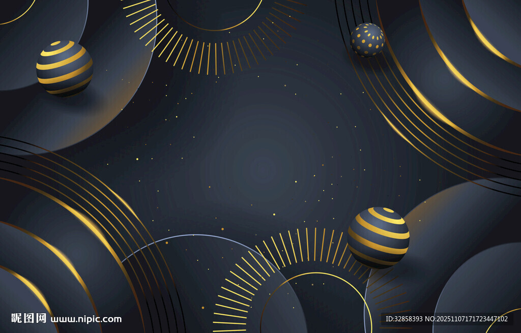 黑金幾何抽象背景圖案