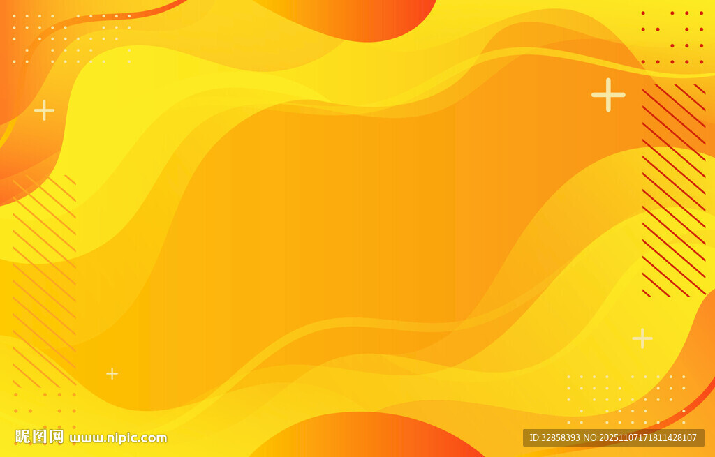 動感橙黃漸變波浪背景圖