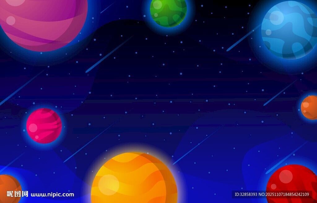 夢(mèng)幻多彩星球太空景象