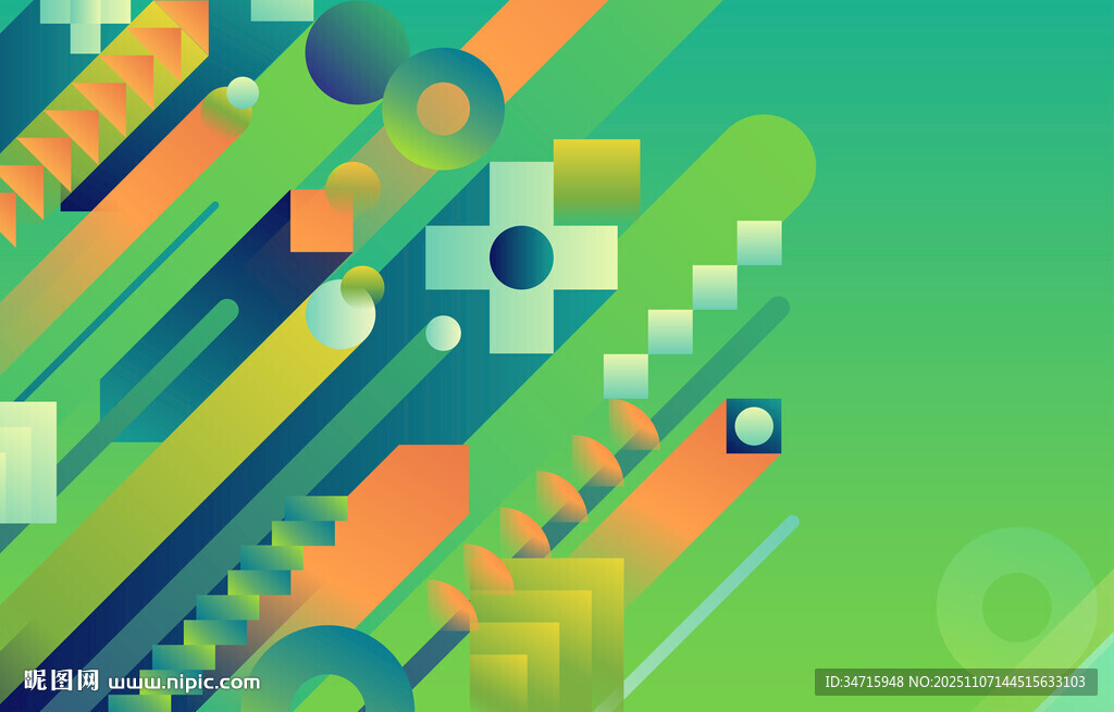 多彩幾何抽象背景圖案