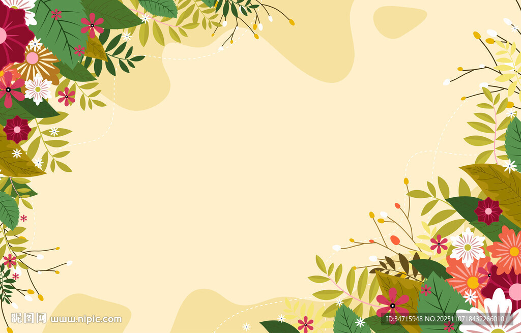 花卉環(huán)繞的清新背景圖