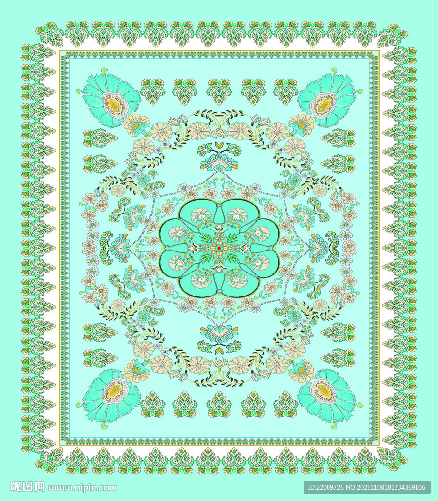 復(fù)古風(fēng)幾何花卉圖案設(shè)計(jì)