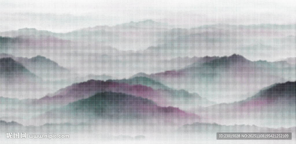 水墨山雕刻點陣圖