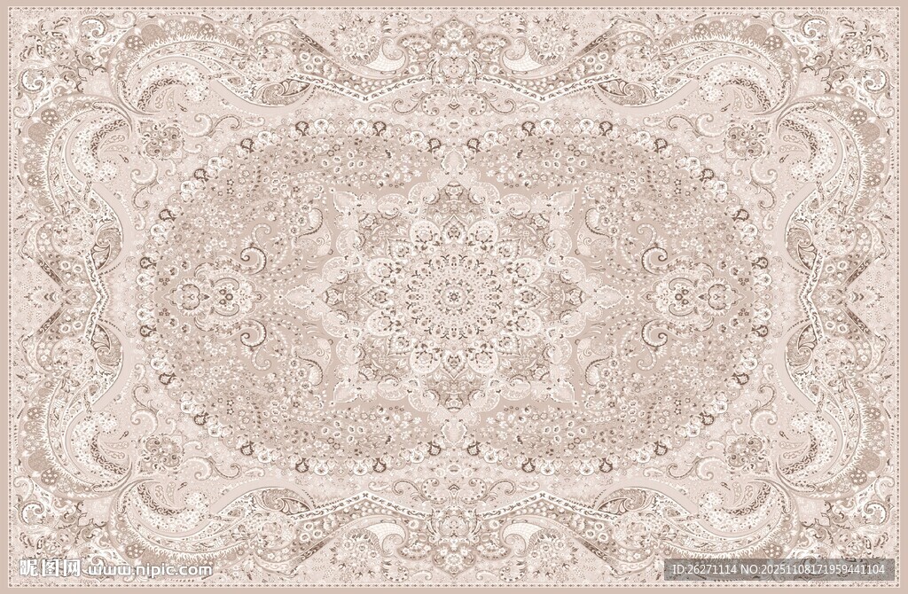 米色幾何花紋精美地毯圖案