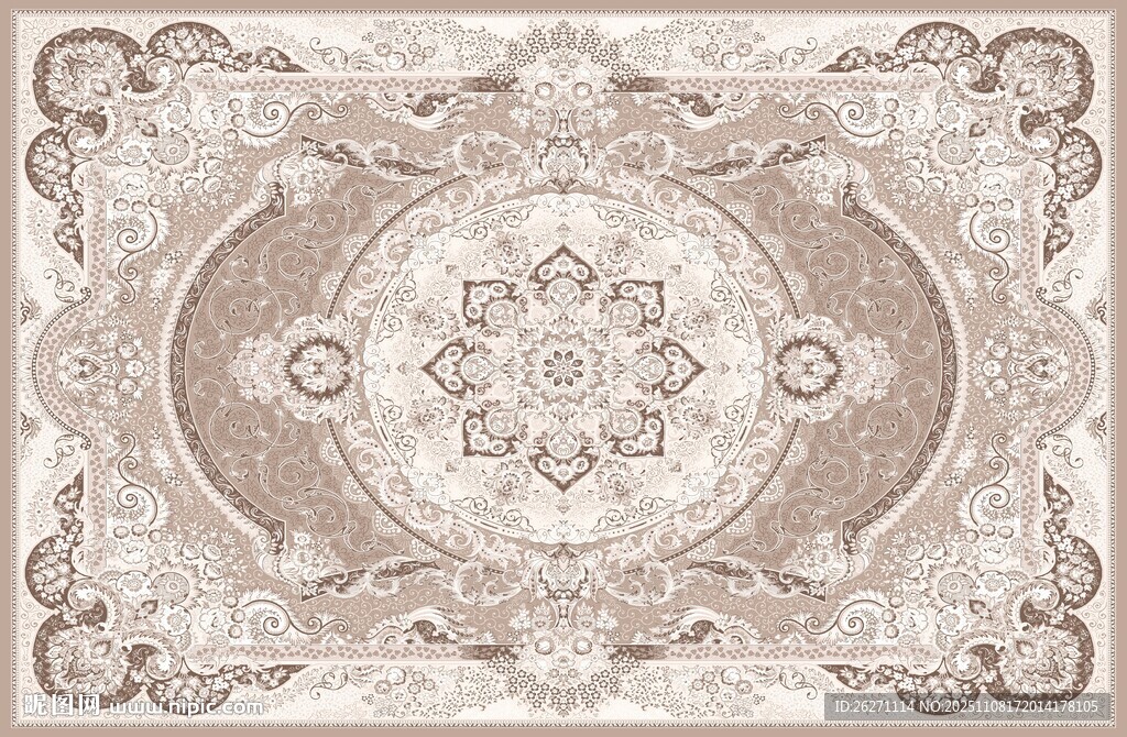 復(fù)古花紋地毯圖案設(shè)計(jì)