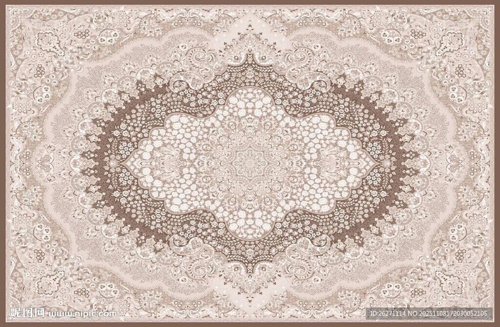 復(fù)古花紋地毯圖案設(shè)計