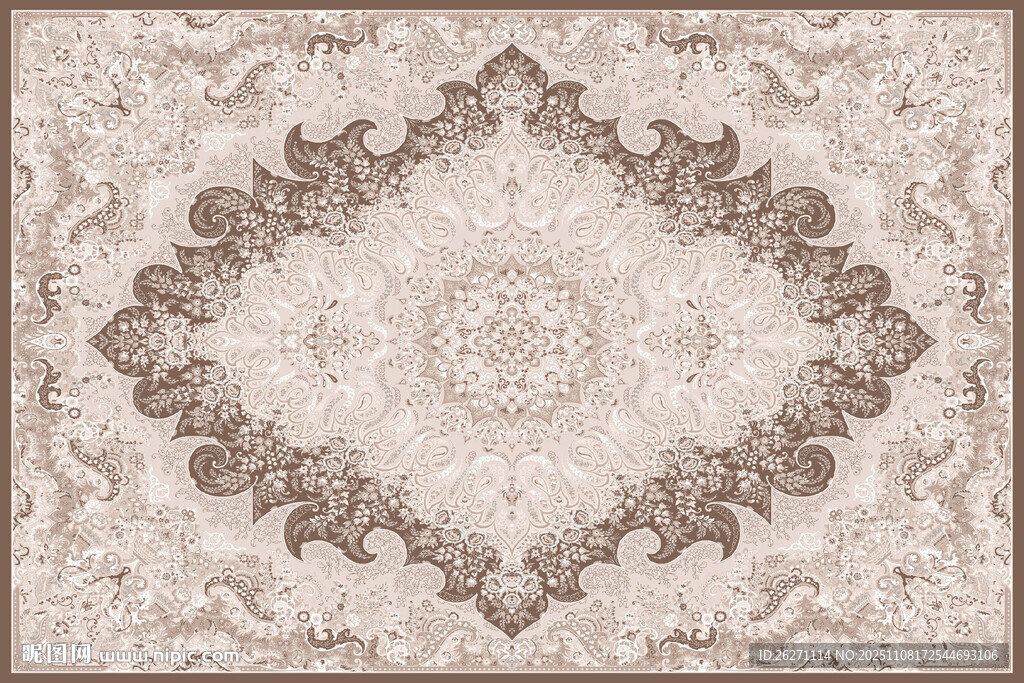 復(fù)古花紋地毯圖案設(shè)計(jì)