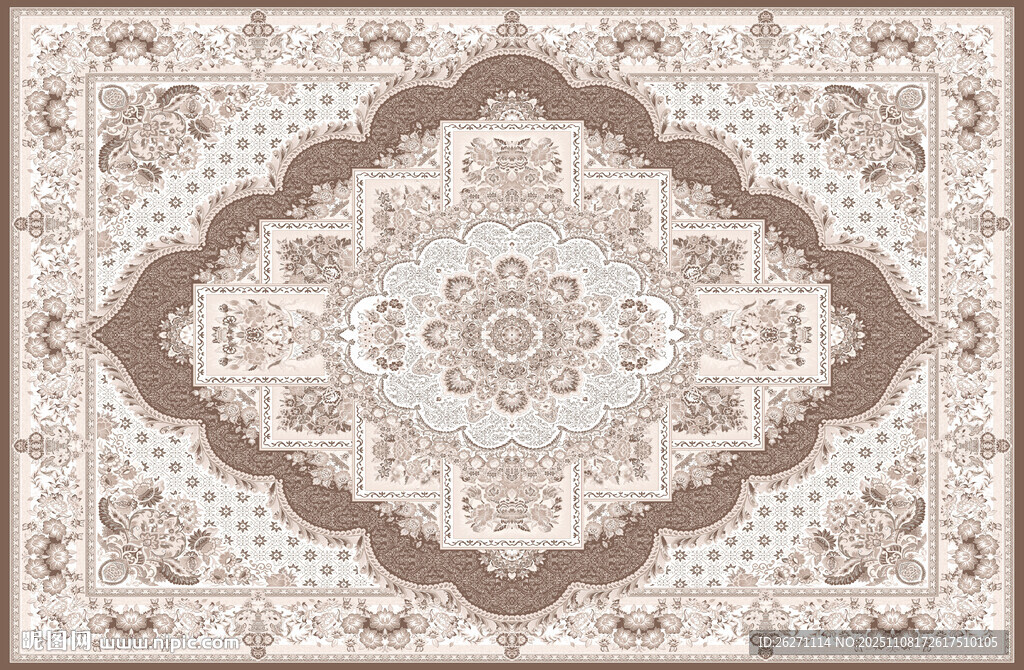 復(fù)古花紋地毯圖案設(shè)計(jì)