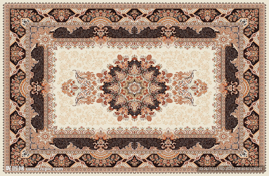精美傳統花紋地毯圖案