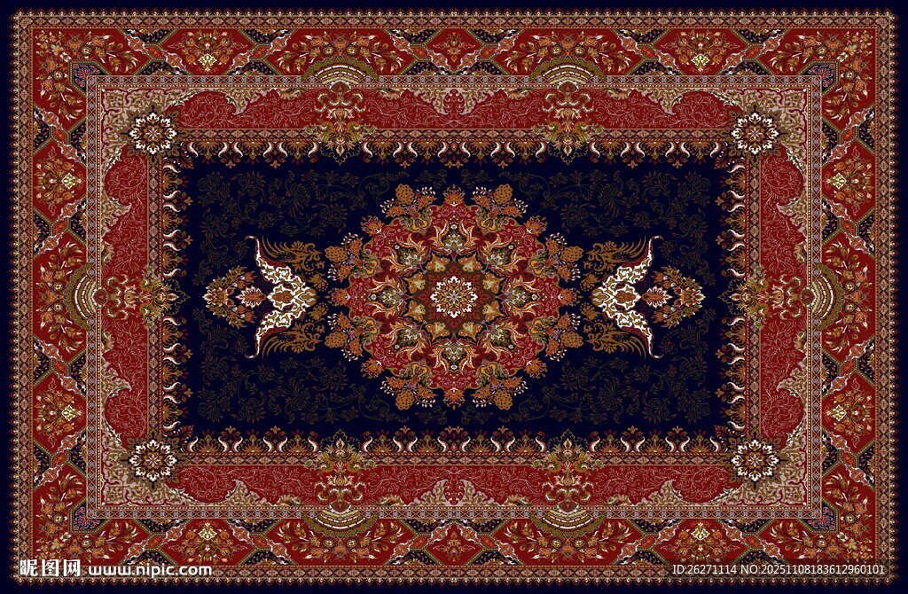 傳統(tǒng)精美花紋地毯圖案